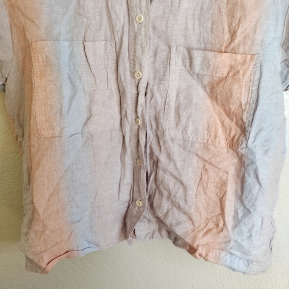 Madewell Linen Beachside Shirt in Ombré Stripe sz S - Picture 6 of 9